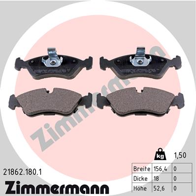 ZIMMERMANN 21862.180.1 Kit pastiglie freno, Freno a disco