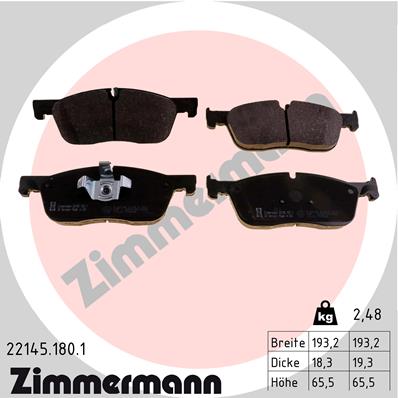 ZIMMERMANN 22145.180.1 Kit pastiglie freno, Freno a disco-Kit pastiglie freno, Freno a disco-Ricambi Euro