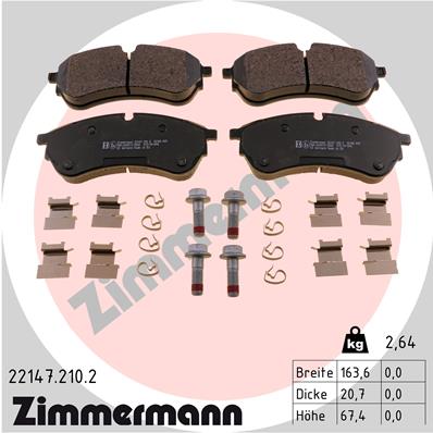 ZIMMERMANN 22147.210.2 Kit pastiglie freno, Freno a disco-Kit pastiglie freno, Freno a disco-Ricambi Euro