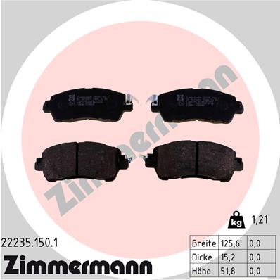 ZIMMERMANN 22235.150.1 Kit pastiglie freno, Freno a disco-Kit pastiglie freno, Freno a disco-Ricambi Euro