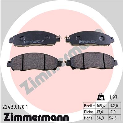 ZIMMERMANN 22439.170.1 Kit pastiglie freno, Freno a disco