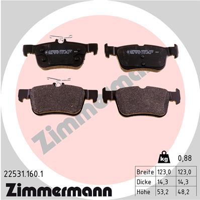 ZIMMERMANN 22531.160.1 Kit pastiglie freno, Freno a disco-Kit pastiglie freno, Freno a disco-Ricambi Euro