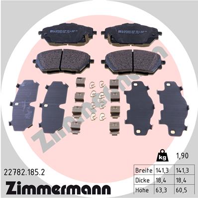 ZIMMERMANN 22782.185.2 Kit pastiglie freno, Freno a disco