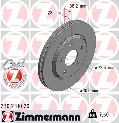 ZIMMERMANN 230.2310.20 Discofreno