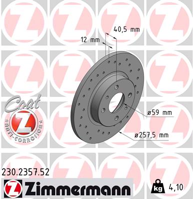 ZIMMERMANN 230.2357.52 Discofreno-Discofreno-Ricambi Euro