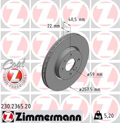 ZIMMERMANN 230.2365.20 Discofreno