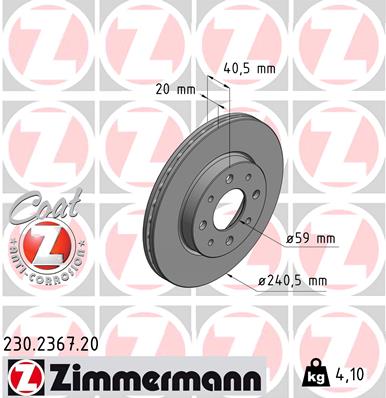 ZIMMERMANN 230.2367.20 Discofreno