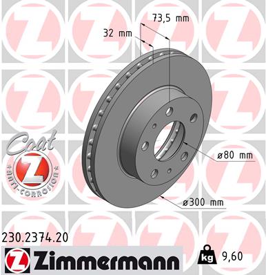 ZIMMERMANN 230.2374.20 Discofreno-Discofreno-Ricambi Euro