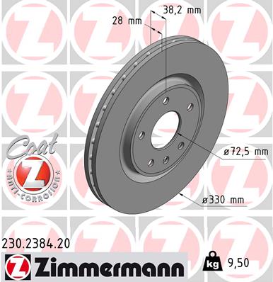 ZIMMERMANN 230.2384.20 Discofreno-Discofreno-Ricambi Euro