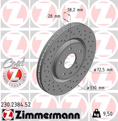 ZIMMERMANN 230.2384.52 Discofreno-Discofreno-Ricambi Euro