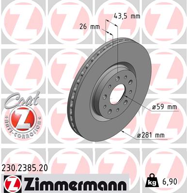 ZIMMERMANN 230.2385.20 Discofreno-Discofreno-Ricambi Euro