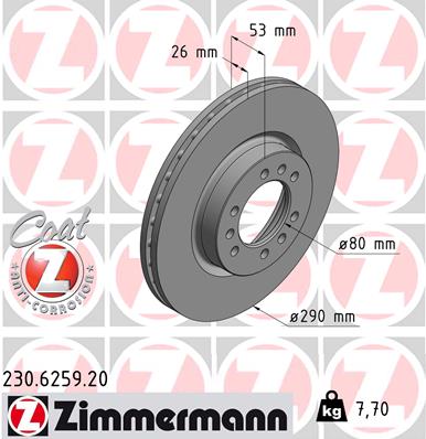 ZIMMERMANN 230.6259.20 Discofreno