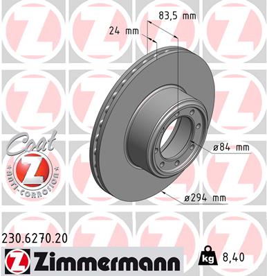 ZIMMERMANN 230.6270.20 Discofreno-Discofreno-Ricambi Euro