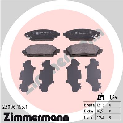 ZIMMERMANN 23096.165.1 Kit pastiglie freno, Freno a disco-Kit pastiglie freno, Freno a disco-Ricambi Euro