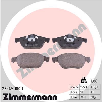 ZIMMERMANN 23245.180.1 Kit pastiglie freno, Freno a disco