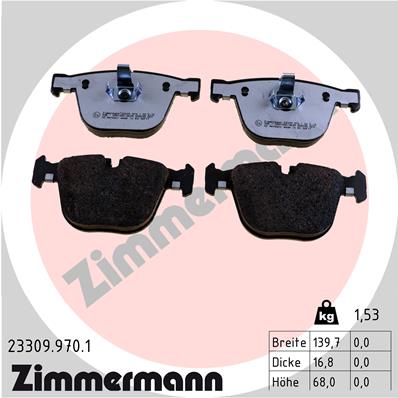 ZIMMERMANN 23309.970.1 Kit pastiglie freno, Freno a disco-Kit pastiglie freno, Freno a disco-Ricambi Euro