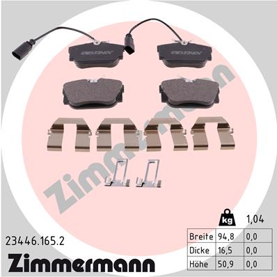 ZIMMERMANN 23446.165.2 Kit pastiglie freno, Freno a disco-Kit pastiglie freno, Freno a disco-Ricambi Euro