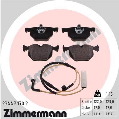 ZIMMERMANN 23447.170.2 Kit pastiglie freno, Freno a disco-Kit pastiglie freno, Freno a disco-Ricambi Euro