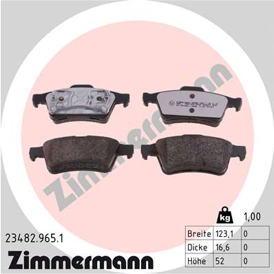 ZIMMERMANN 23482.965.1 Kit pastiglie freno, Freno a disco-Kit pastiglie freno, Freno a disco-Ricambi Euro