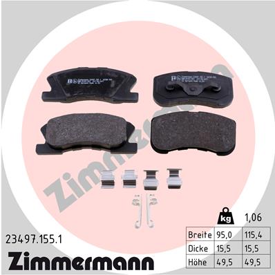 ZIMMERMANN 23497.155.1 Kit pastiglie freno, Freno a disco-Kit pastiglie freno, Freno a disco-Ricambi Euro