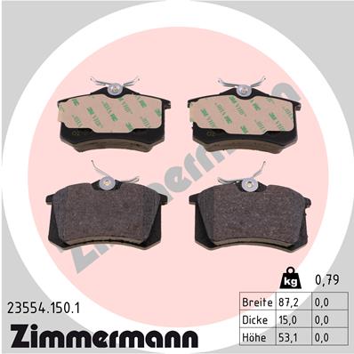 ZIMMERMANN 23554.150.1 Kit pastiglie freno, Freno a disco