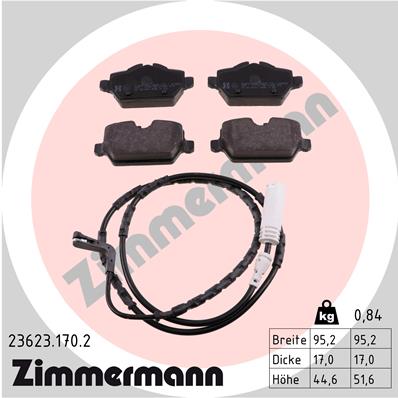 ZIMMERMANN 23623.170.2 Kit pastiglie freno, Freno a disco