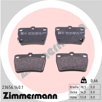 ZIMMERMANN 23656.140.1 Kit pastiglie freno, Freno a disco