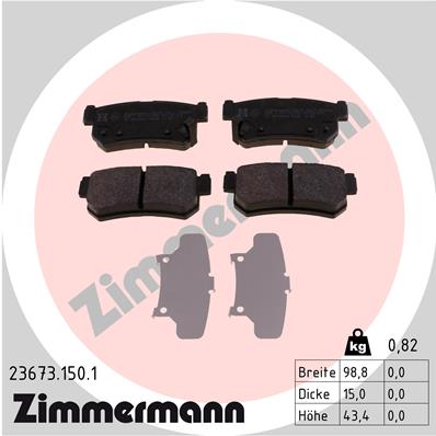 ZIMMERMANN 23673.150.1 Kit pastiglie freno, Freno a disco