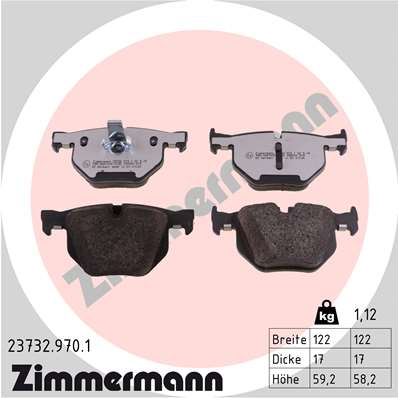 ZIMMERMANN 23732.970.1 Kit pastiglie freno, Freno a disco-Kit pastiglie freno, Freno a disco-Ricambi Euro