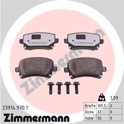 ZIMMERMANN 23914.970.1 Kit pastiglie freno, Freno a disco