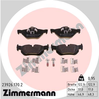 ZIMMERMANN 23926.170.2 Kit pastiglie freno, Freno a disco