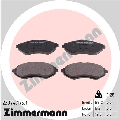ZIMMERMANN 23974.175.1 Kit pastiglie freno, Freno a disco