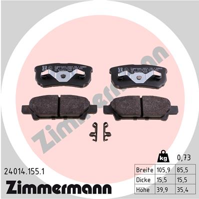 ZIMMERMANN 24014.155.1 Kit pastiglie freno, Freno a disco