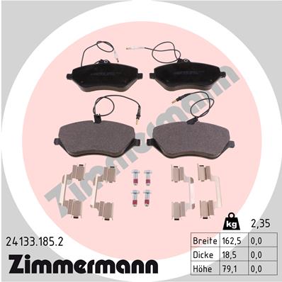 ZIMMERMANN 24133.185.2 Kit pastiglie freno, Freno a disco