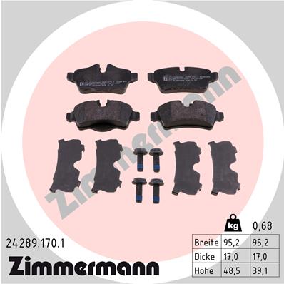 ZIMMERMANN 24289.170.1 Kit pastiglie freno, Freno a disco