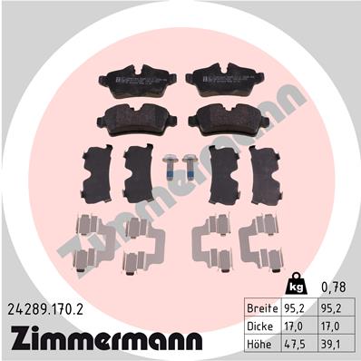 ZIMMERMANN 24289.170.2 Kit pastiglie freno, Freno a disco-Kit pastiglie freno, Freno a disco-Ricambi Euro