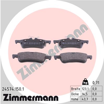 ZIMMERMANN 24574.150.1 Kit pastiglie freno, Freno a disco
