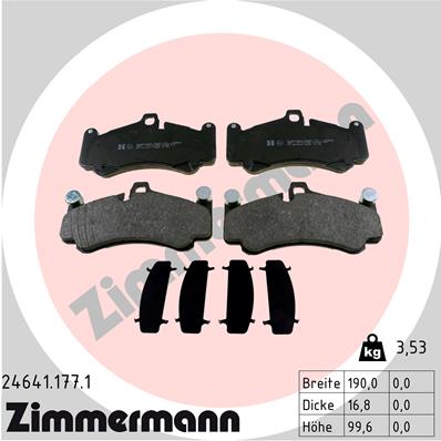 ZIMMERMANN 24641.177.1 Kit pastiglie freno, Freno a disco