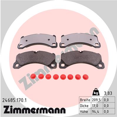 ZIMMERMANN 24685.170.1 Kit pastiglie freno, Freno a disco