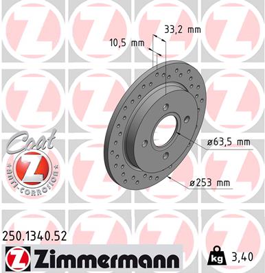 ZIMMERMANN 250.1340.52 Discofreno