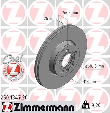 ZIMMERMANN 250.1347.20 Discofreno-Discofreno-Ricambi Euro