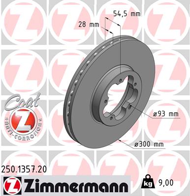 ZIMMERMANN 250.1357.20 Discofreno-Discofreno-Ricambi Euro