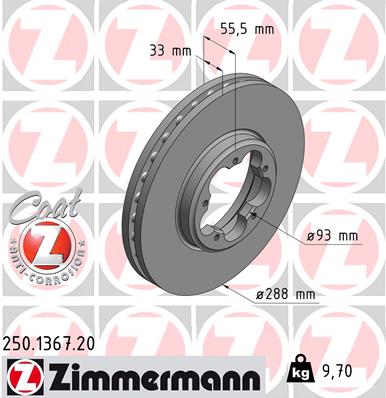 ZIMMERMANN 250.1367.20 Discofreno-Discofreno-Ricambi Euro