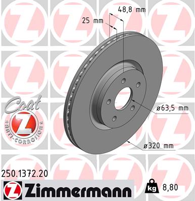 ZIMMERMANN 250.1372.20 Discofreno-Discofreno-Ricambi Euro