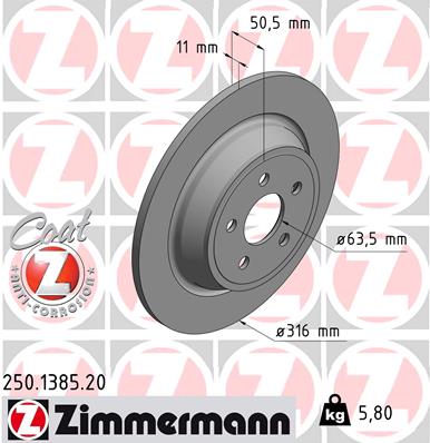 ZIMMERMANN 250.1385.20 Discofreno-Discofreno-Ricambi Euro