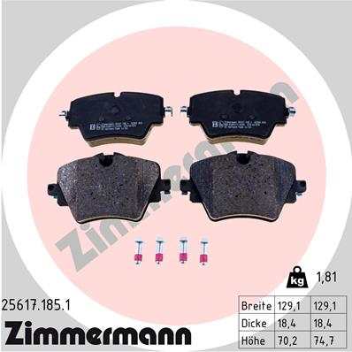 ZIMMERMANN 25617.185.1 Kit pastiglie freno, Freno a disco