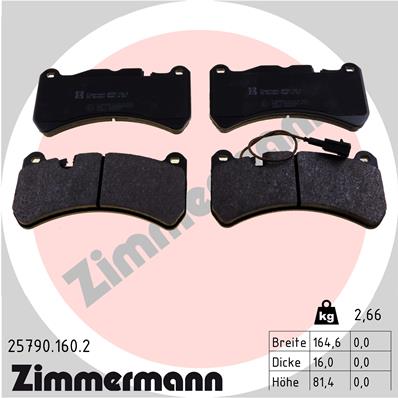 ZIMMERMANN 25790.160.2 Kit pastiglie freno, Freno a disco-Kit pastiglie freno, Freno a disco-Ricambi Euro