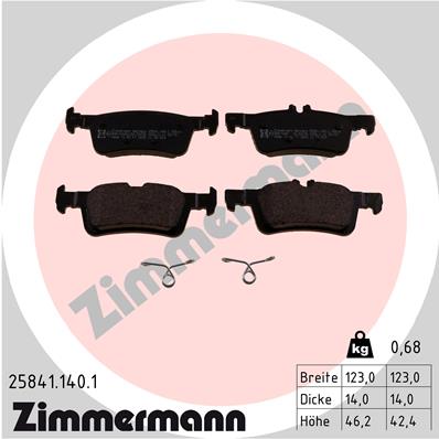 ZIMMERMANN 25841.140.1 Kit pastiglie freno, Freno a disco-Kit pastiglie freno, Freno a disco-Ricambi Euro