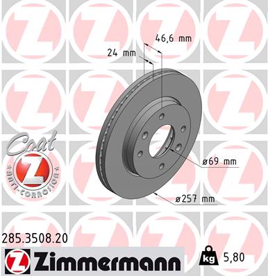 ZIMMERMANN 285.3508.20 Discofreno-Discofreno-Ricambi Euro