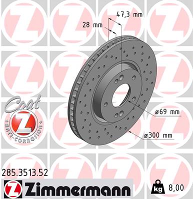 ZIMMERMANN 285.3513.52 Discofreno-Discofreno-Ricambi Euro